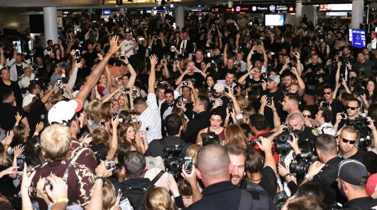 【实时更新】某明星机场被粉丝围堵，安保人员受伤